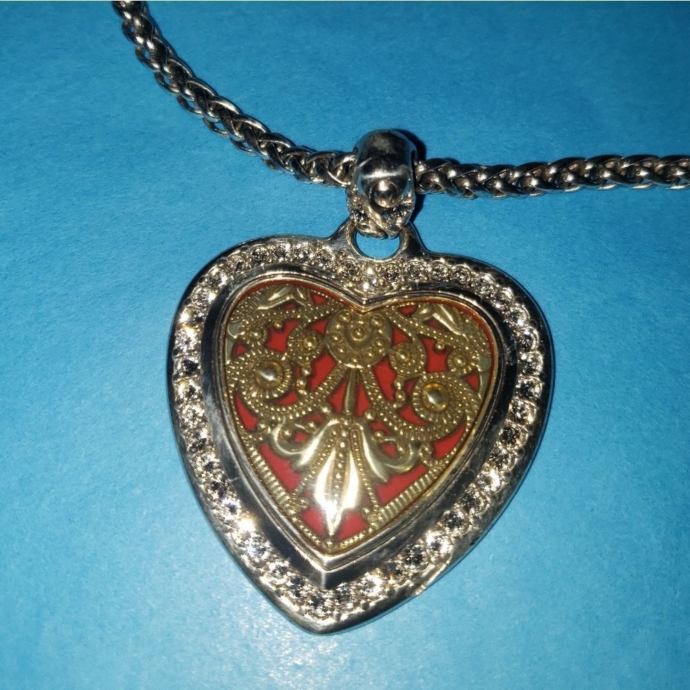 Brighton DEVOTION HEART RED SONG Crystals Necklace 😍 GORGEOUS! - Picture 4 of 10